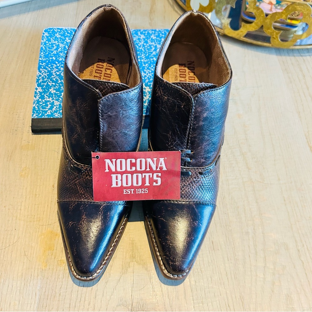 NWT Nocona Ankle Boot Size 8.5 Leather Mocha Sherry Snip Toe
